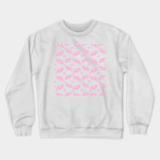 Cherry Blossom Sakura Flower Clusters Pattern in White Background Crewneck Sweatshirt